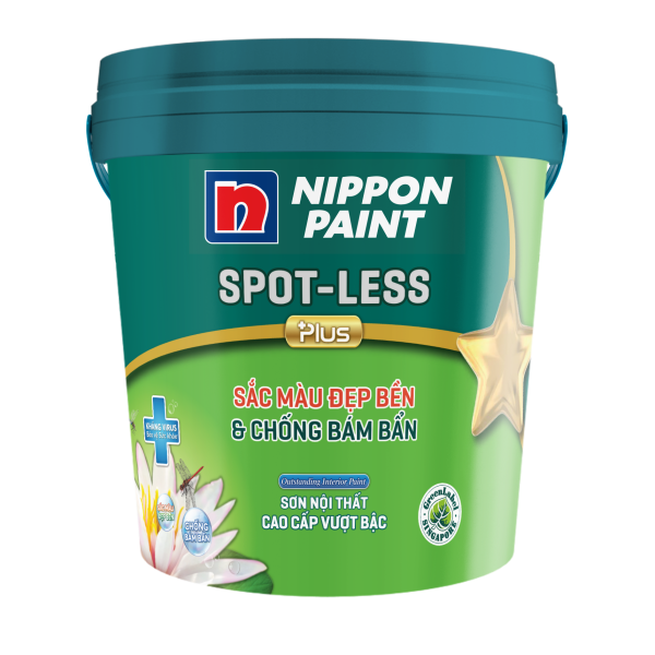 Sơn nội thất Nippon Odourless Spot Less Plus+ 15L